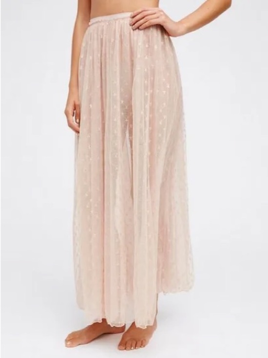 Free People Dresses & Skirts - Free People A Star Is Born Metallic Maxi Skirt - Blush Pink